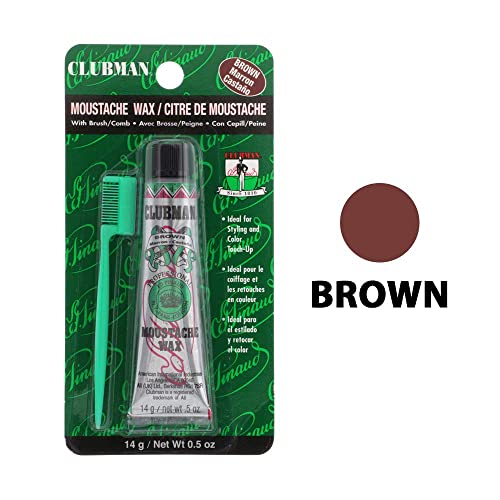 Clubman Moustwax W/Brush Brown (2 Pack)