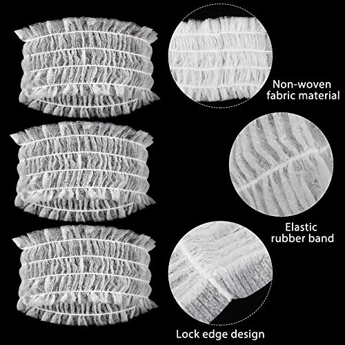 Chuangdi 100 Pieces Disposable Spa Headbands Soft Non-woven Facial Hair Band Elastic Facial Head Wraps Cloth Stretch Skin Care Makeup Sauna Washing Face Supplies for Women(White)