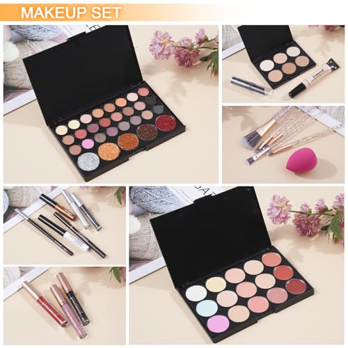 Makeup Kit For Teens,Girls Make up kit,Makeup Set For Women Full Kit with Makeup Box, Eyeshadow Palettes, Lipsticks, Brushes and Beauty Tools,(black)