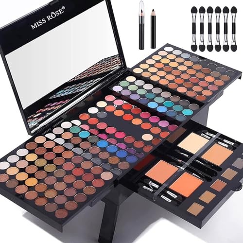 190 Colors Professional Makeup Kit for Women Full Kit, Pallet,All In One Gift Set girls, include Eyeshadow/Facial Blusher/Eyebrow Powder/Eyeliner Pencil/Mirror/makeup brush(004N)