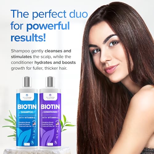 Biotin Shampoo and Conditioner Set - Hair Growth Shampoo and Conditioner for Men & Women - Shampoo Conditioner for Dry, Damage & thinning hair with Tea Tree, Manuka Honey & Rosemary 16oz