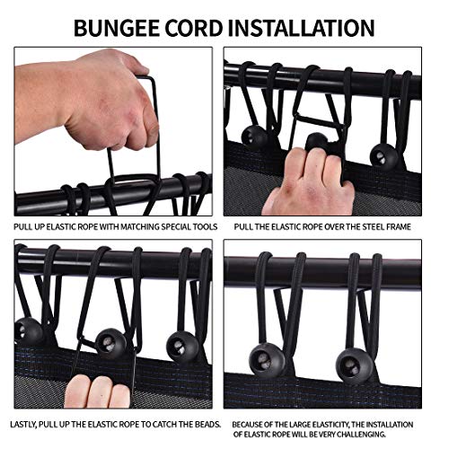 Newan 48'' Fitness Trampoline with Adjustable Handle Bar, Silent Trampoline Bungee Rebounder Jumping Cardio Trainer Workout for Adults - Max Limit 330 lbs