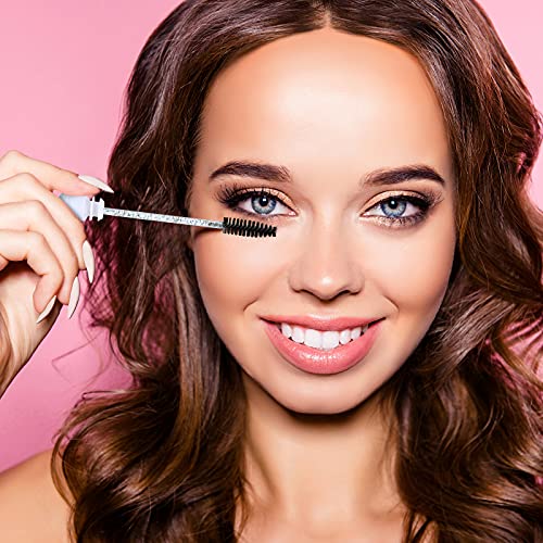 Geiserailie 30 Pcs Lash Shampoo Brushes Soap Bottle Set, 10 Eyelash Extensions Mascara Brushes 10 Peel off Blackhead Nose Cleaning Brush 10 Plastic Foam Reusable Bottle for Women(Simple,White)