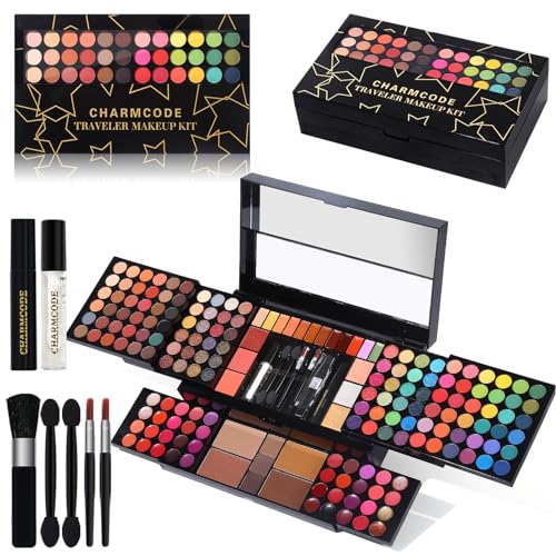 Professional All in One Makeup Kit for Women Full Kit,186 Colors Make Up Palette Christmas Gift Set, Including Eyeshadow,Lip Gloss,Concealer,Highlighter,Contour,Brow Powder,Mascara,Blush & Brush