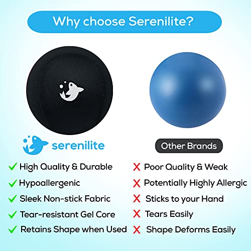 Serenilite 2 Ball Bundle Black, Grey, Stress Balls for Adults, Anxiety Relief Items, Grip Strength Trainer, Meditation Accessories, Physical Therapy Equipment, Fidget Ball, Hand Grip Strengthener.