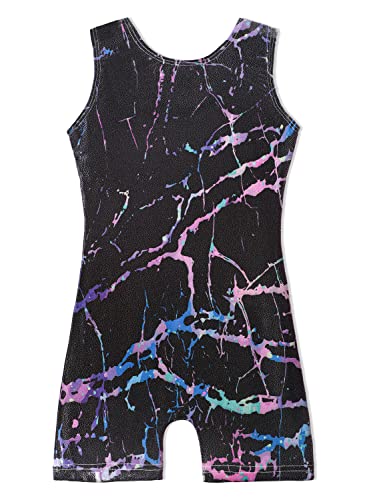 EQSJIU Biketards For Girls Gymnastics Black Lighting Cool Shorts Leotards For Girls Gymnastics 5-6 Years Primary Gymnastics Class
