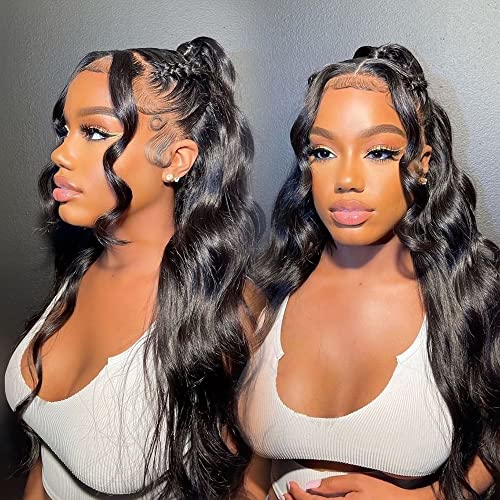Body Wave Frontal 13 x 4 HD Transparent Lace Frontals With Bangs Baby Hair 100% Remy Human Hair 150% Density Natural Color (13 x 4 Lace Frontal, 10 Inch)