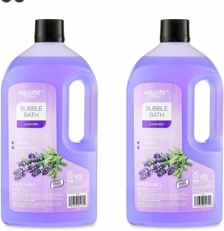 Equate Bubble~Bath, for Adult, Senior and Teens, Lavender, 64 fl oz(Pack 1)