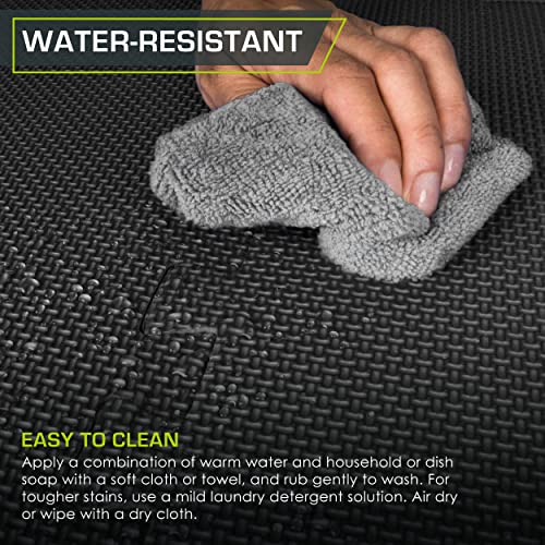 ProsourceFit Extra Thick Puzzle Exercise Mat 1", EVA Foam Interlocking Tiles for Protective, Cushioned Workout Flooring for Home and Gym Equipment, Black 3-Pack