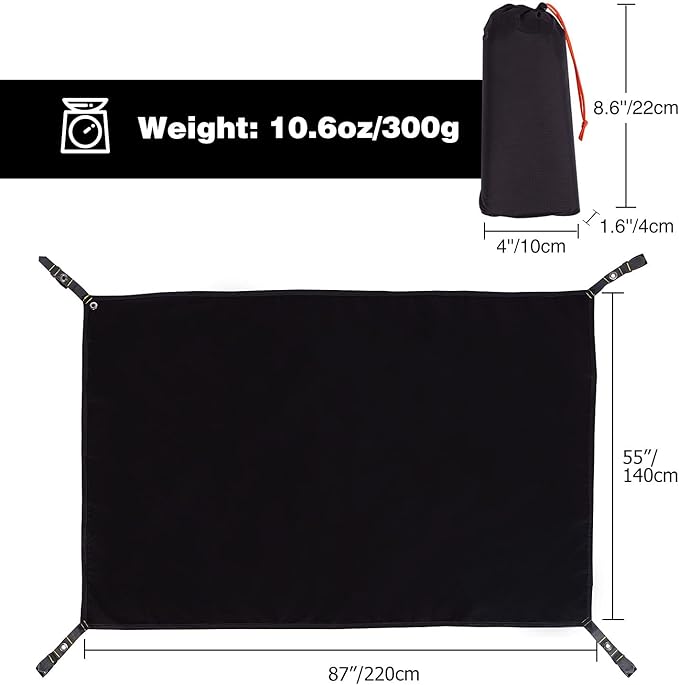 REDCAMP Ultralight Tent Footprint, PU 2000 Waterproof Camping Tent Tarp with Drawstring Carrying Bag, Waterproof Camping Tarp for Outdoor Hiking Camping