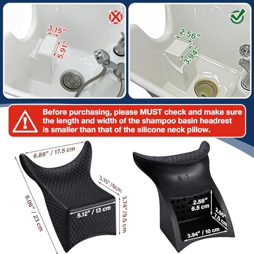 Shampoo Bowl Neck Rest, Salon Soft Silicon Neck Cushion Head Rest for Wash Basin, Professional Hair Spa Neck Support Shampoo Neckrest for Sink at Home Salon Barbershop Hair Washing Pillow
