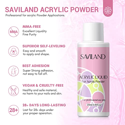 SAVILAND Acrylic Nail Kit – Nails Kit Acrylic Set with Nail Drill Brushes Gel Polish Clear Nails Tips Nail Art Tools Nail Stuff for Starters DIY Christmas Gift