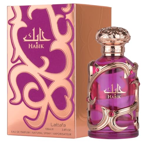 Lattafa Habik – Floral, Fruity, Fresh, Musky – Eau de Parfum Spray Long-Lasting Fragrance for Women, 3.4 Ounce / 100 ml