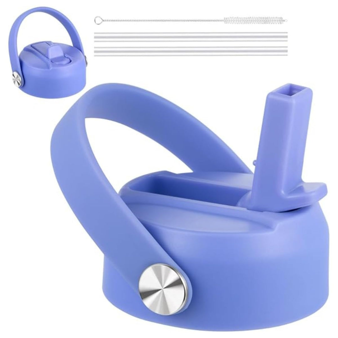 FLORAPELL Straw Lid for Hydro Flask Wide Mouth Water Bottles, Top Lids with Straw Compatible with Hydro Flask 32 40 oz, Replacement Cap Wide Mouth Straws Flip Lid Flex Handle (Lupine)