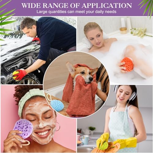 36 Pcs Bath Sponge Deep Cleansing Body Loofah Gentle and Deep Exfoliating Body Scrubber Bath Accessories Men Women Baby Sponge for Bathing Shower (Multicolor)