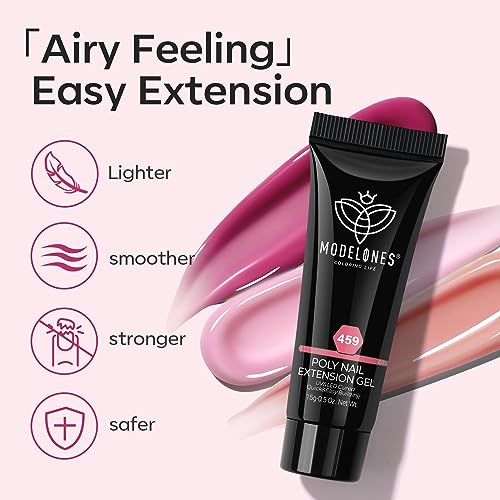 Modelones 133pcs Poly Extension Gel Nail Kit, 32 Colors All Seasons Poly Gel kit with Nail Lamp Slip Solution Builder Thickening Manicure Tools for Starter Salon DIY