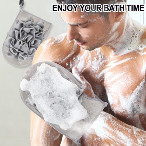 【New Upgrade】 Extra Large 2 Packs Bath Sponge, Sponge Loofah Body Scrubber, Shower Pouf Cleaning Loofah Sponge, Shower Use Sponge for Body Wash Bathroom, More Suitable for Men
