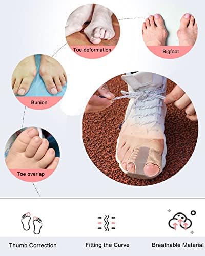 Bunion Toe Separators for Overlapping Toes Women Men, Gel Toe Spacers Bunion Corrector with 2 Loops for feet (4PC)