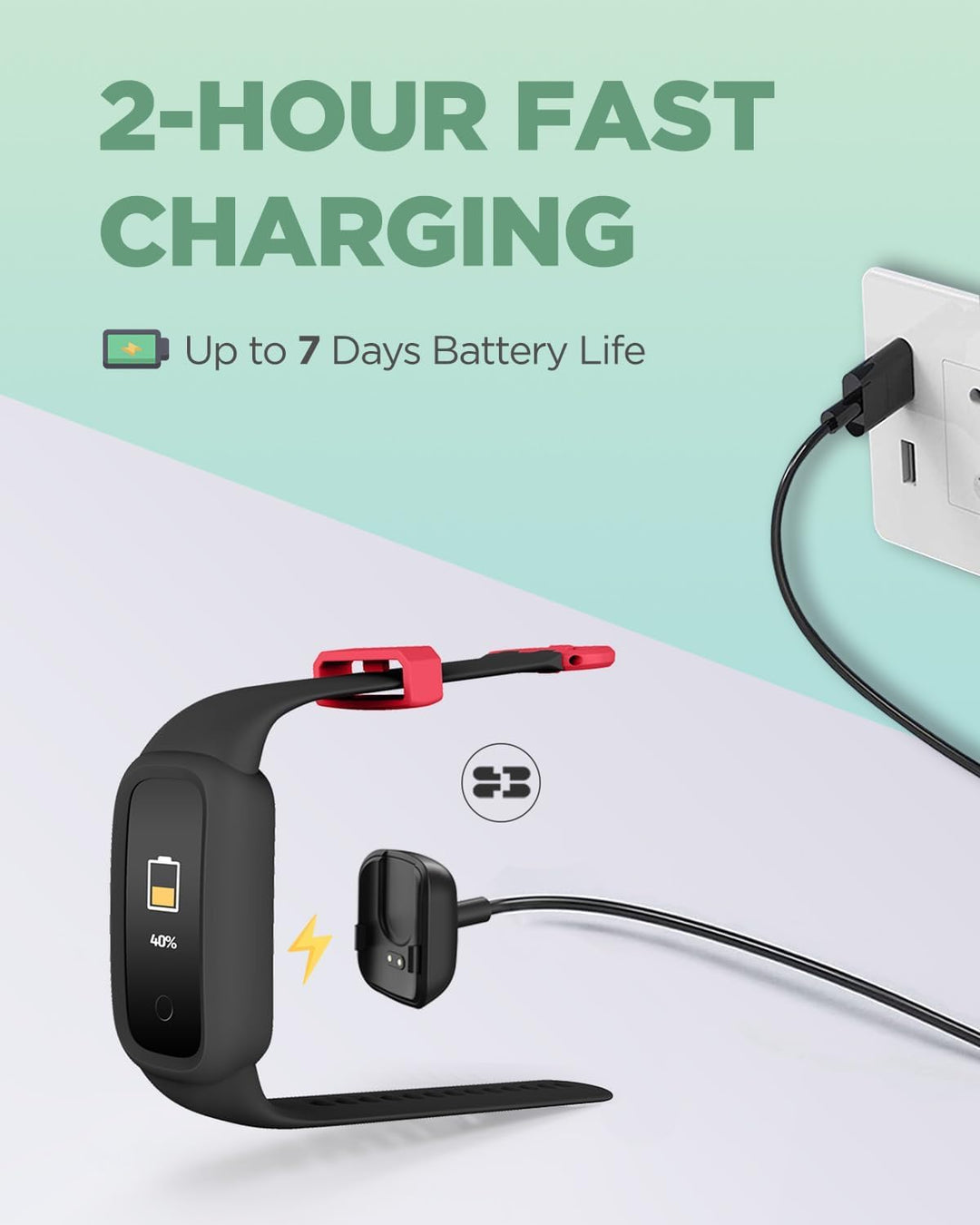 BIGGERFIVE Vigor 2 L Kids Fitness Tracker Watch for Boys Girls Ages 5-15, Activity Tracker, Heart Rate Sleep Monitor, IP68 Waterproof, Pedometer, Calorie Step Counter Watch, Black