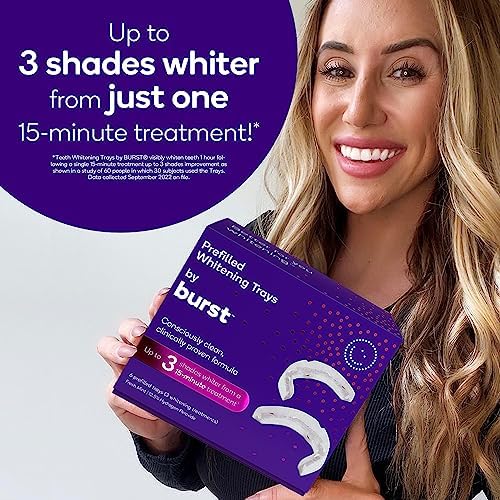 BURST Sensitive Teeth Friendly Whitening Kit | 3 Treatments with 12.5% Hydrogen Peroxide | Up to 3 Shades Whiter After First Use | Prefilled Gel Trays
