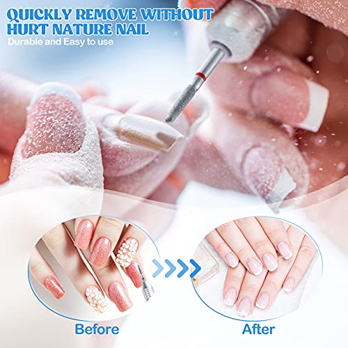60 Pieces Diamond Nail Drill Bit Set Electric Cuticle Cleaner 3/32 Ceramic Nail Drill for Acrylic Manicure Pedicure Home Salon Use