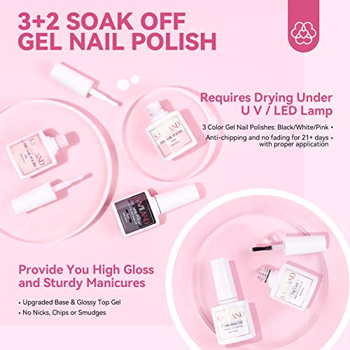 SAVILAND Acrylic Nail Kit with Everything: Nails Kit Acrylic Set For Beginners with Gel Polish U V Lamp Nail Decoration Starter Professional Nail Supplies DIY Home Salon