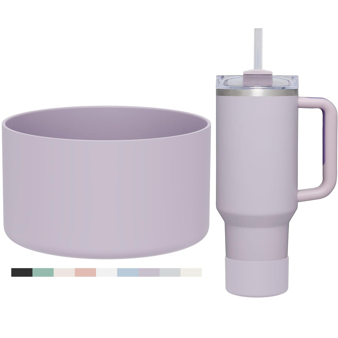 Affute Protective Silicone Boot for Stanley Quencher H2.0 40 30 20 oz & IceFlow Flip 30 20 oz, BPA Free Anti-Noise Anti-Scratch, Stanley Cup Protector Sleeve Cover Boot (Orchid)