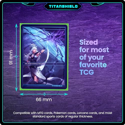 TitanShield (150 Sleeves/Slime Green) Standard Size Board Game Trading Card Sleeves Deck Protector for MTG, Dropmix