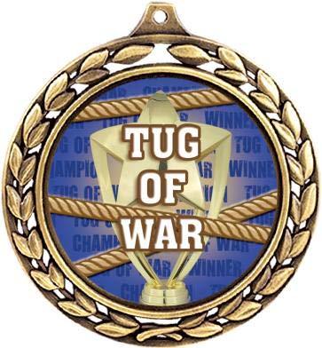 Tug of War Medals - 2 1/2" Laurel Wreath Tug of War Medal - Great Tug of War Awards for Kids 5 Pack Prime