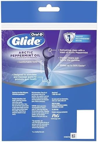 Oral-B Glide 3d White Floss Picks Radiant Mint, 75 Count (pack of 4)
