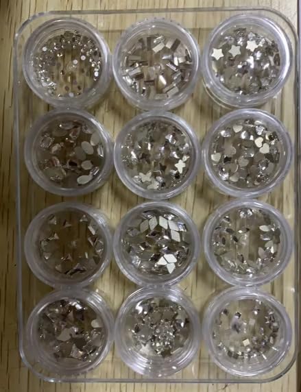 480 Pcs Tooth Gem Kit DIY Teeth Crystals Jewelry Fashionable Teeth Gems Kit Artificial Crystal Tooth Reflective Ornaments (Without Glue) (White)