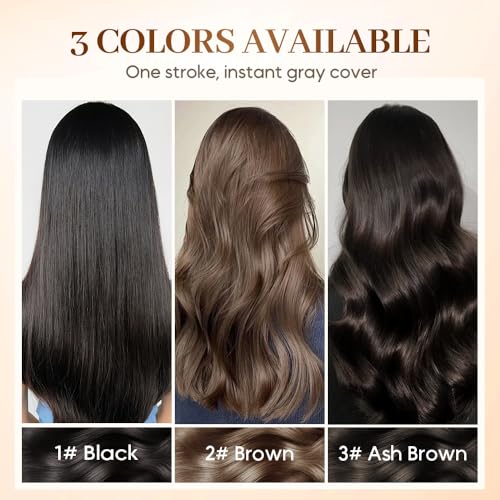 2-in-1 Hair Color Stick & Comb - Waterproof, Sweat-Proof Instant Root Touch Up for Gray Hair - Safe for Women & Men (black)