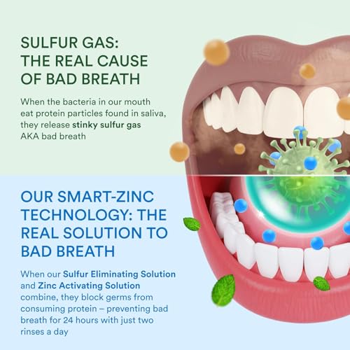 SmartMouth Premium Zinc Ion Toothpaste & Original Activated Mouthwash Combo - Whitening Toothpaste with Fluoride (Mild Mint Flavor) & Adult Mouthwash for Bad Breath (Fresh Mint Flavor)