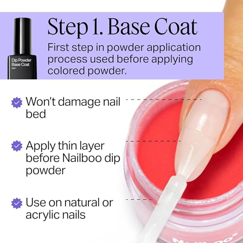 Nailboo Dip Powder Liquid Set, Top Coat, Base Coat & Activator, DIY At Home Manicure, No UV Lamp Needed, For Beginners & Professionals, 0.5 Fl Oz (3 Pack)