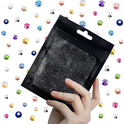 CLRDIVA 5000pcs 2MM Black Resin Rhinestones Bulk Flatback Jelly Gems Flat Back Crystals Non Hotfix Wholesale Stones Diamonds for Crafts Tumblers Face Eye Makeup Nails Bling DIY Decoration