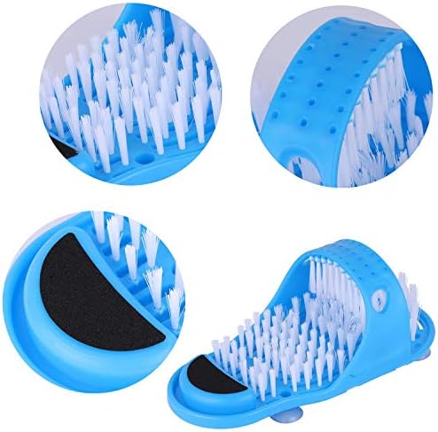 Tbestmax Shower Foot Scrubber Feet Cleaner Washer Brush for Floor Spas Massage, Slipper for Exfoliating Cleaning