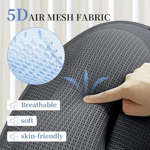 Bath Pillows for Head and Neck Support, Soft 5D Air Mesh Bath Tub Pillow with 6 Non Slip Suction Cups, Luxury Bathtub Pillows, Bathtub Accessories for Women and Men
