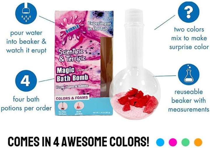 Bath Bomb Potion for Kids, Bath Science Kits 4+4Pack for Foam Fizzies & Bubble, Boys Girls Ages 4-12, Nontoxic & Safe Fun Magic Bubble Bath Kit Toddler Gifts for Halloween, Christmas, Birthday