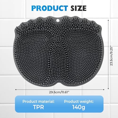 2025 New Shower Foot and Back Scrubber, Upgraded Shower Foot & Back Scrubber Massage Pad, Washer Exfoliating Bath Pad with Non-Slip Suction Cups Wall Mounted for Men and Women (Pink)