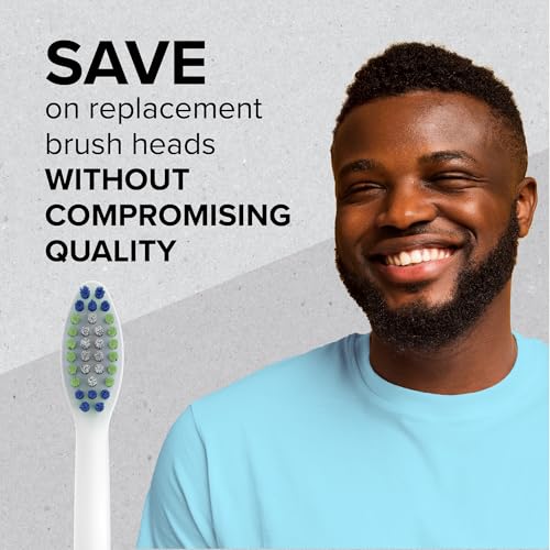 REACH SmileSonic Pro Essential Clean Replacement Toothbrush Brush Heads, Compatible with Philips Sonicare Click-On Power Toothbrushes, Replace-Me Bristles, 5 Count