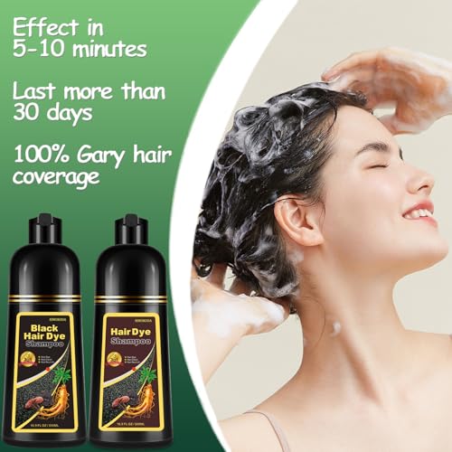 Natural Blonde Brown 3-IN-1 Golden Hair Dye Shampoo 500ml, Colors in 10-15 Mins, 100% Coverage for All Hair Types (Blonde Brown)