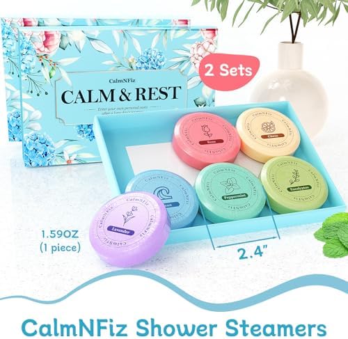 12 Pack Shower Steamers, Bath Bombs with Individually Wrapped, Shower Tablets for Her, Valentines Day Gifts for Her and Him, Birthday Presents for Men and Women Who Have Everything(6 Scents)