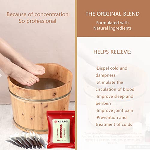 30 Pack Ginger Herbal Foot Soak Spa - 900g Natural Plant Blend with Mugwort & Saffron, Relaxing Aromatherapy Bath for Home Wellness Routine 艾草生姜中药泡脚包900g