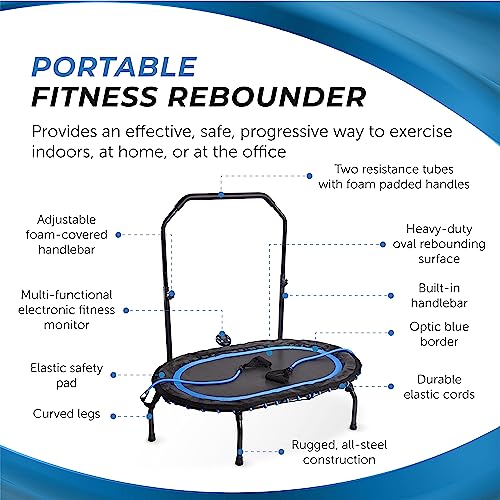 Stamina Fitness Trampoline - Exercise Trampoline with Smart Workout App - Indoor Trampoline Fitness Rebounder