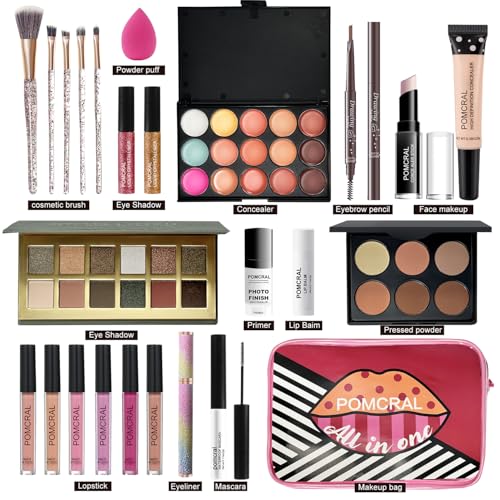 Make up Sets,Makeup Kit For Girls 10-12,Make up Gift For Women Girs Teens with Eyeshadow Palette, Lipgloss Set, Brushes, Concealer, Makeup Bag