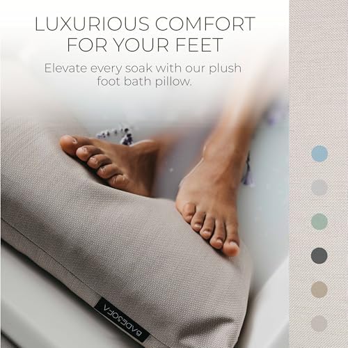 BADESOFA® Luxury Bath Tub Pillow for Feet | Premium-Quality Materials | Comfortable & Quick-Drying | Washable Bath Cushion in Ivory Pearl | Home Spa Accessories | Universal Fit for Any Bathtub