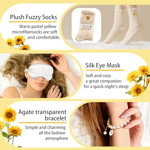 Birthday Gifts for Women, Sunflower Self-Care Package, Sending Sunshine Get Well Gifts for Women, Her, Sister, Mom, Best Friends, Unique Relaxation Spa Basket Perfect for Valentine's Mother's Day