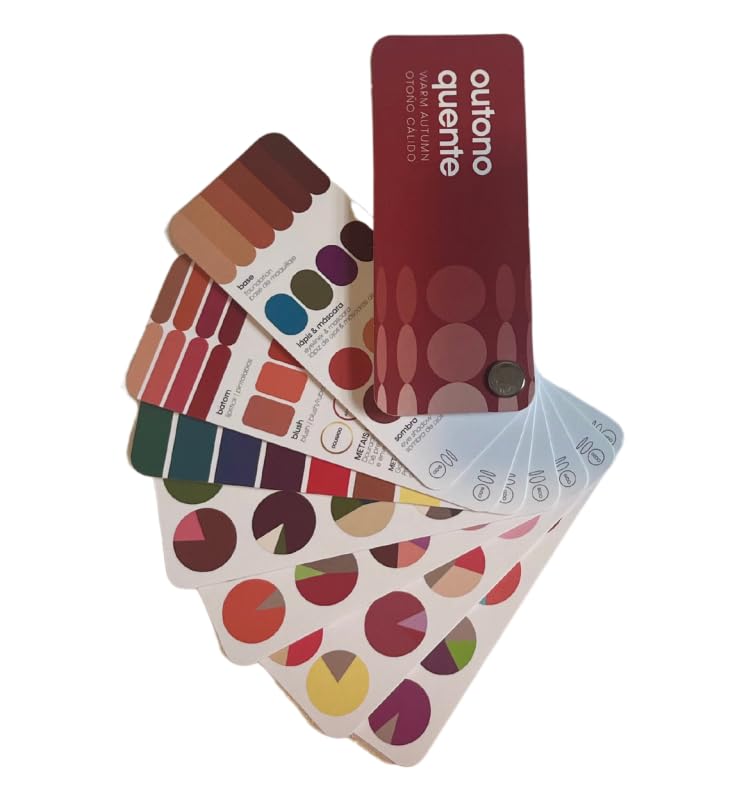 Multilingual Warm Autumn Palette Color Fan by Studio Immagine, Personalized Color Guide for Cost Saving, Smart Shopping, Outfit & Wardrobe Planning; Outono Quente/Otono Calido