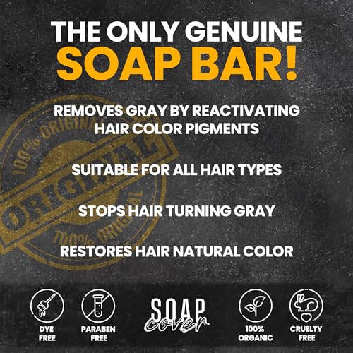 Black Soap for Gray Hair, Gray Hair Reverse Bar Shampoo, 1.7 Oz