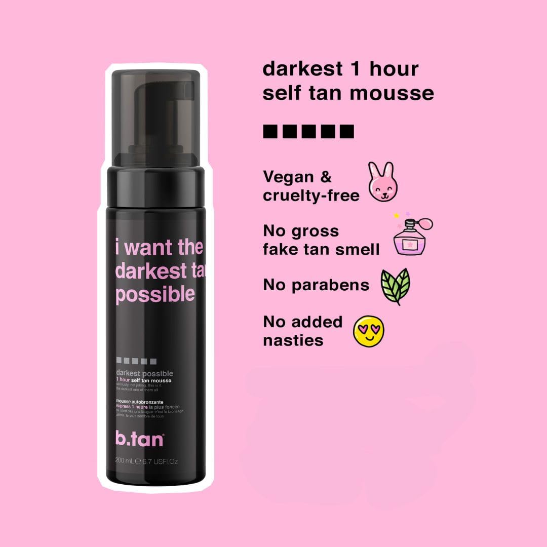 Ultra Dark Self Tanner Mousse Bundle | Fast 1-Hour Express Tanning Foam - 6.7 Fl Oz